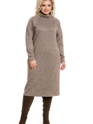 Уютное теплое платье-свитер