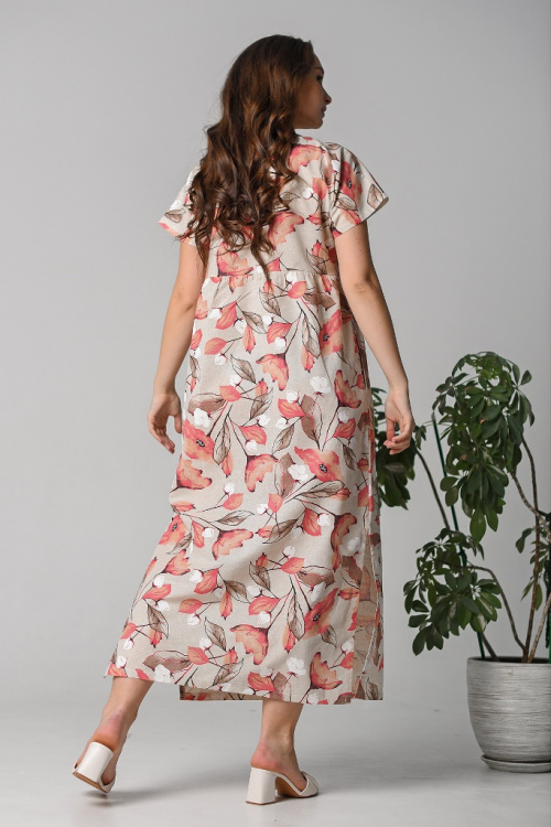 Платье «Кострома» произведено в России, на ивановской фабрике одежды, состав: лен, хлопок