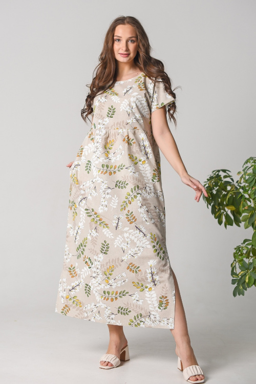 Платье "Кострома" произведено в России, на ивановской фабрике одежды, состав: лен, хлопок